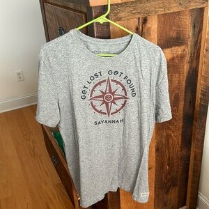 Life is Good SavannahT-Shirt. Large-Grey